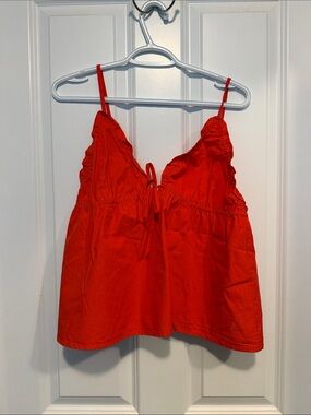 Wilfred Red Sleeveless Tie-Front Camisole Top